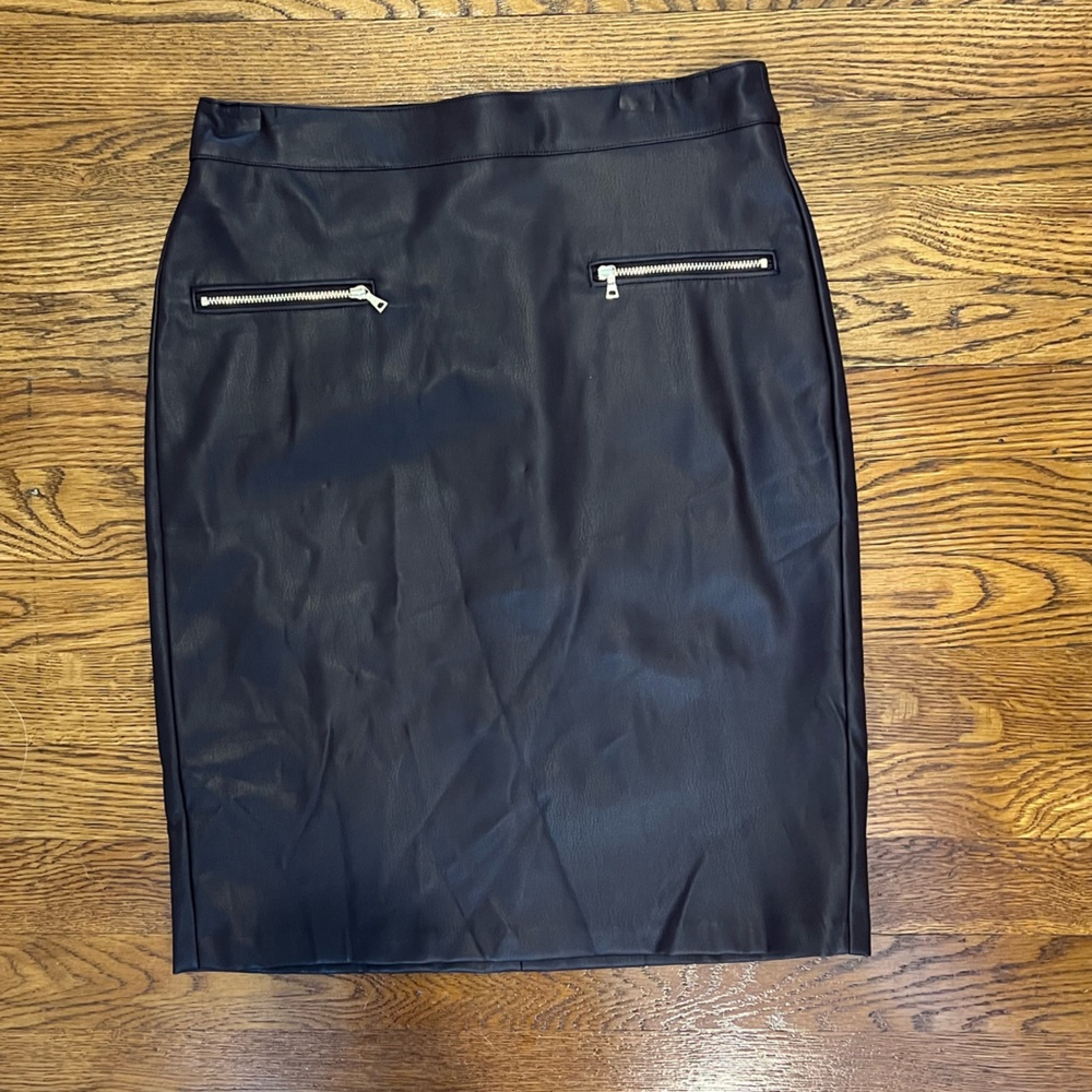 Loft Faux Leather Skirt, Unworn, Size 0.